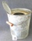 Galvanized minnow bucket with wooden handle is about 9-1/2
