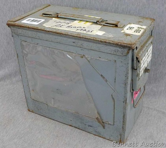 Large ammo box has a good gasket, measures 12" x 10" x 6".