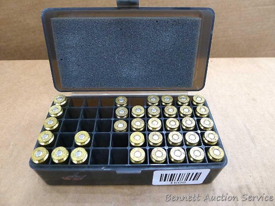 35 rounds .475 Wildey Mag cartridges with various bullet styles.