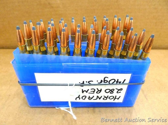 40 rounds of Hornady .280 Rem. 140 gr. S.P. ammunition.