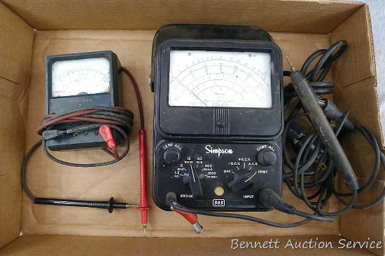 Simpson and RCA multimeters largest measures 7" tall.
