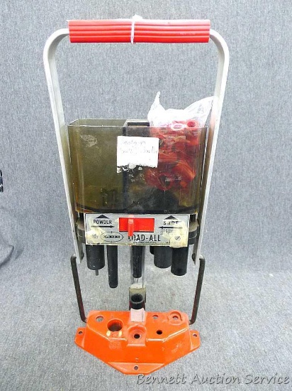 Lee Load All bench mountable shot shell reloading press is about 18" high and includes a bag of