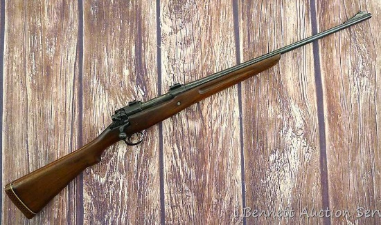 US Military 1917 Eddystone rifle has been sporterized. The 24" free-floated barrel has a bright bore