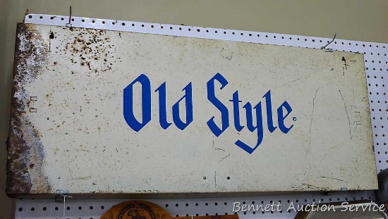 Old Style beer sign is about 36" x 15" x 3".
