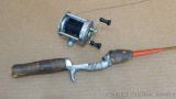 Richardson Chicago 18 hexagon steel fishing pole with a Shakespear True Blue 1956 Model FK reel.