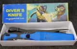 Diver's knife with leg sheat and original box. 9