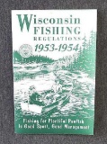 Wisconsin Fishing Regulations 1953-1954 booklet.