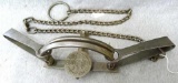 Oneida Newhouse ATC No. 4 animal trap with offset jaws and strong lettering on cast pan. Has about