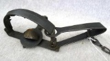S. Newhouse Oneida Community No. 3-1/2 animal trap with teeth, breast plate on pan, and stamped