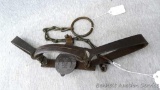 S. Newhosue Oneiada Community No. 2 animal trap with double stamped springs and strong pan markings.