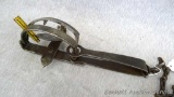 S. Newhouse Oneida Community No. 2-1/2 animal trap with teeth, stamped spring, and holes on the pan