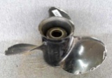 Outboard motor boat propeller. Hub is marked 