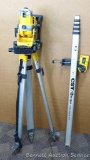 DeWalt DW073 cordless rotary laser level. DeWalt CST/berger digital laser detector.