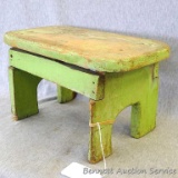 Cute little green stool is about 14