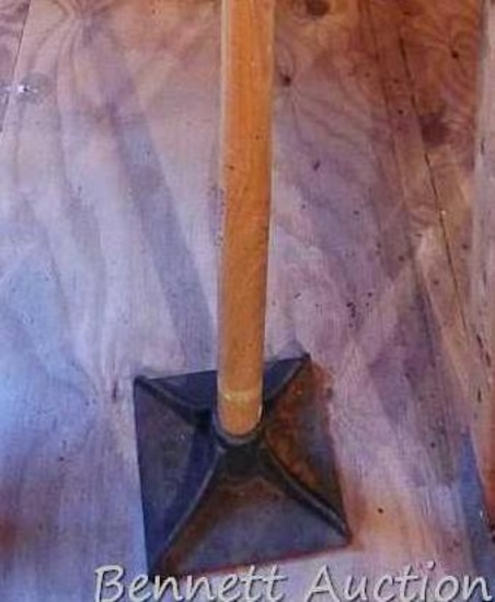 8" x 8" tamper was made in the USA and stands 44" tall. Located upstairs, please bring help if
