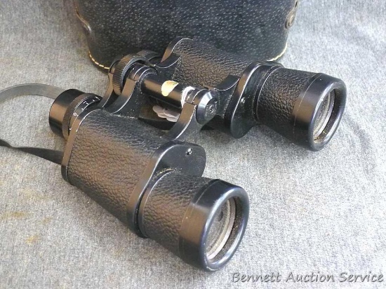 Mason 7x35 fully coated optics binoculars with a case. Focus adjustment works, still slightly