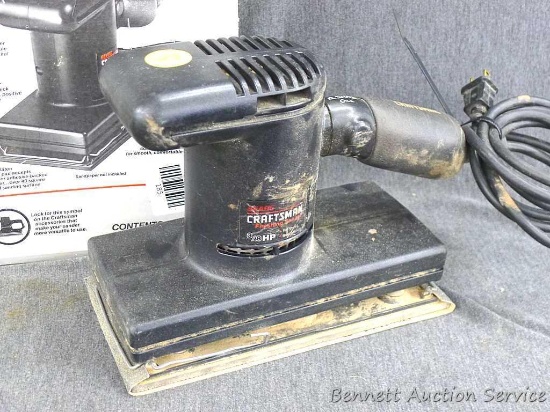 Sears/Craftsman Pad Sander Model NO. 315.116150. Measures approx.. 9" x 7" x 4", runs.