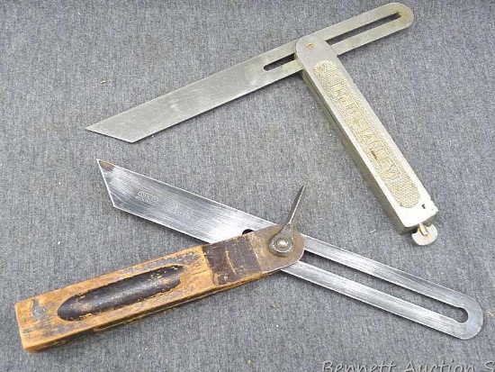 Two Stanley bevel or angle gauges no. 25 and no. 18.