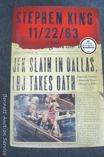 "11-22-63", a novel by Stephen KIng. copyright 2011. Book is in great condition and measures