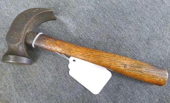 Delightful cobbler's hammer has a stippled face and is over 9" long.