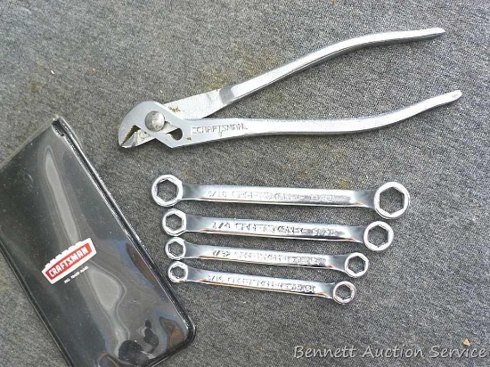 Craftsman adjustable pliers and MIdget box end and wrench set. Pliers measures approx.. 5" long.