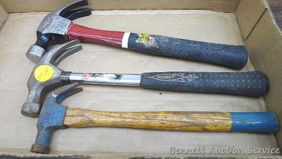 True Temper and two other claw hammers up to about 13" long.