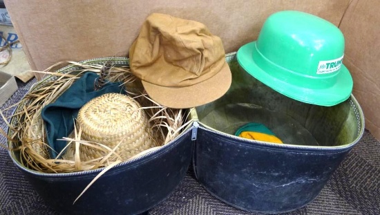 McTrump Casino hats, fun woven hat, Utica Outing Clothes size 7 cap with ear flap, Robin Hood cap