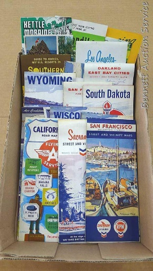 Old Standard Oil, Chevron Gasoline, Texaco, and other maps for NE, CA, SD, WI, San Francisco,