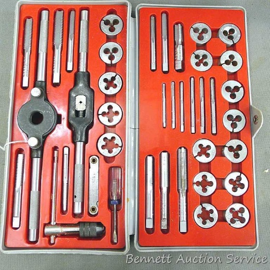 Craftsman tap and die set up to 1/2". Largest tap wrench about 10" long.