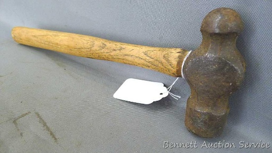 Large ball peen hammer is 15-1/2" long. Head is tight.