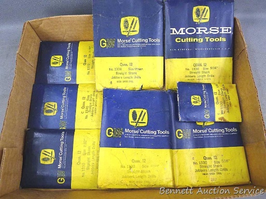 Morse Cutting Tools HSS Jobbers length twist drill bits 1/8", 5/16", 17/64", 7/32", 13/64" and No.