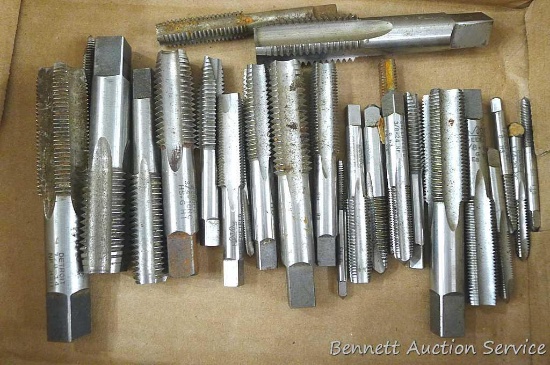 USA high speed steel taps, most in good condition up to 7/8".
