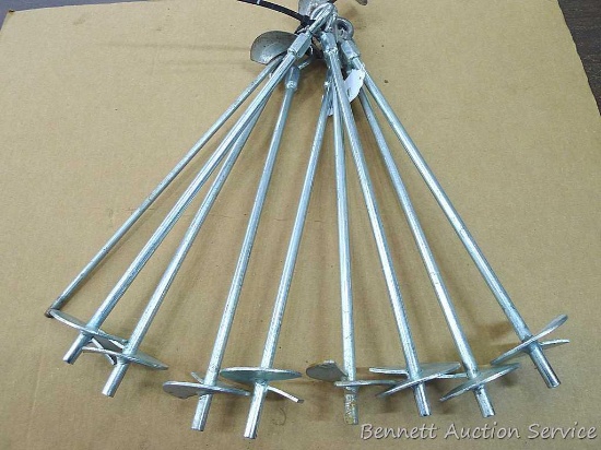 Nine screw-in anchors with eye bolts are about 19" long.