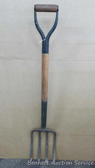 Craftsman Commercial spading fork. Head and handle are tight, about 42" tall.