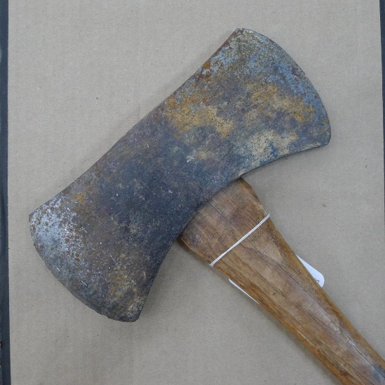 Double bit cruiser axe has a tight head. Head about 8-1/2" x 4"; 27" long overall.