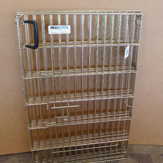 Precision Pet Products fence is 3' tall. Great for raising a rabbit or chickens, just move the cage