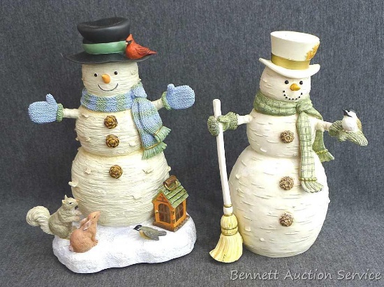 Two Lenox snowman titled Wintry Cheer and Winter Woodlands Friends Snowman. Snowman with squirrel