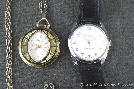 Ingraham wrist watch and a Lucerne chain watch. Both Swiss made, and both set, wind, and run.