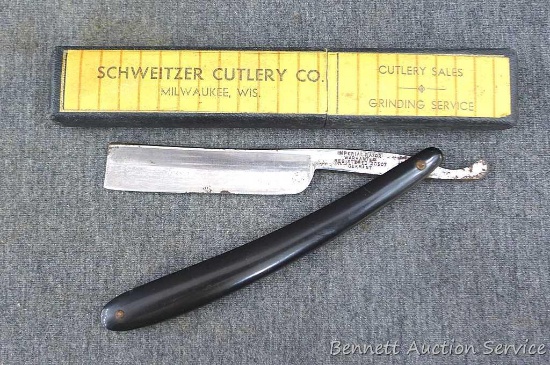 Imperial Razor Warranted straight razor made in Germany comes in a vintage box with a Schweitzer