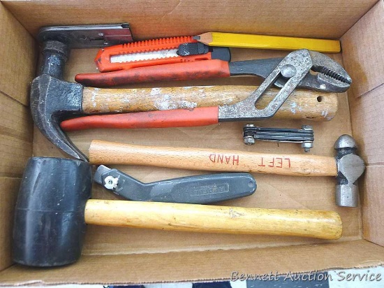Crescent adjustable wrench, Coleman mallet, Eklind Tool hex key set, Extendable Keson distance