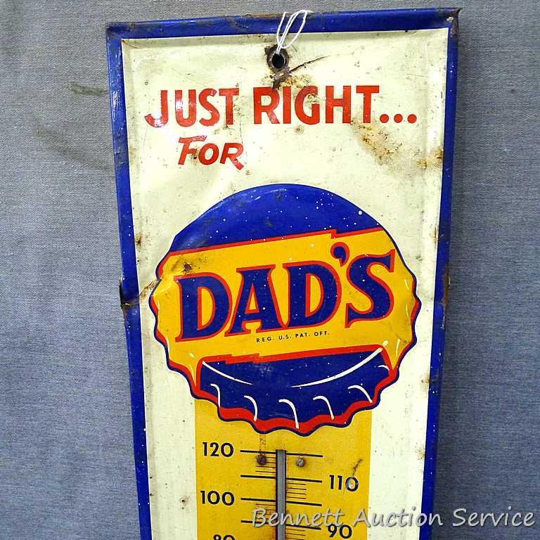 Vintage Dad's Root Beer thermometer is about 27
