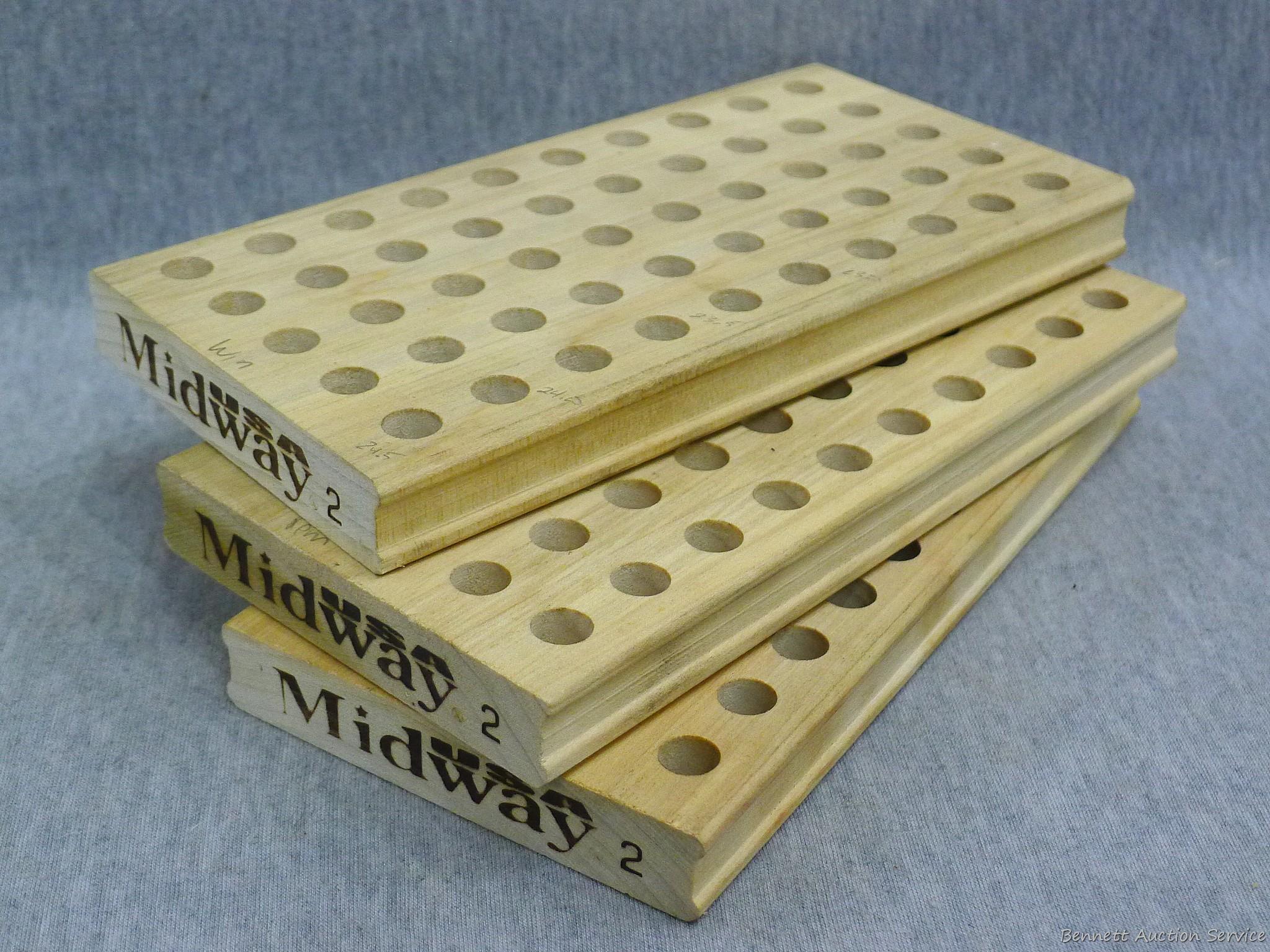 Three Midway 2 classic wooden reloading trays for Proxibid