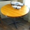 3' diameter table with hardwood top would be great in a breakfast nook or on a porch. Sturdy piece