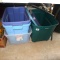Sterilite and Rubbermaid and other totes; Largest tote measures 23
