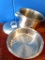 Stainless steel roasting pan and small steaming pan; roaster measures 15