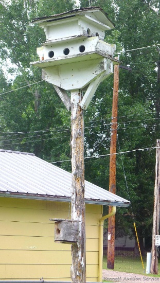Bird house; measures approx. 18" x 12" x 20" tall. Please bring help and tools to take down. Feel
