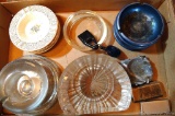 Variety of retro and newer ashtrays, plus a Ronson Jet Lite lighter - sparks, but might just need
