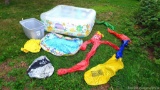 Children's inflatable pool and toys.