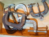 Assorted C clamps; clamps measures from 1-1/2