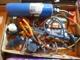 Propane torch, electrical tools and supplies.